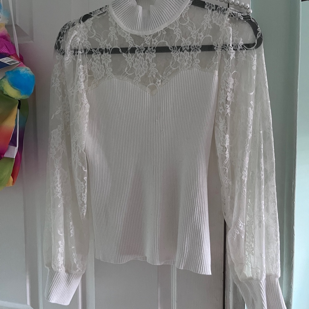 Almost Famous White Lace Blouse